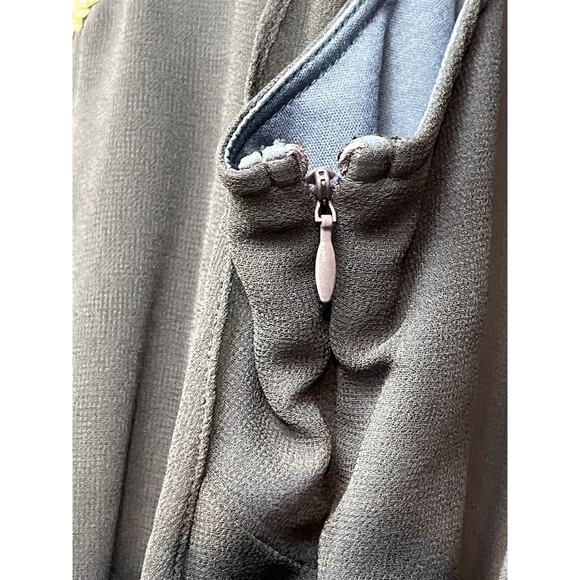 Betsy‎ & Adam Sleeveless Cocktail Dress Womens 12 Black Gold Metallic sequins - Picture 7 of 8